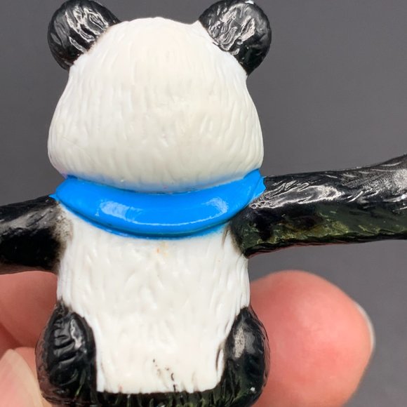 Vintage 1980’s Happy Panda Bear With Red Stripe Tie PVC Figure Cake Toppers - Picture 10 of 11